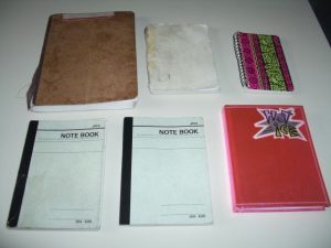 Fig, 1 The author's collection of notebooks for Spanish